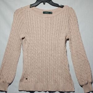 Lauren Ralph Lauren 100% cotton women's‎ cable knit sweater US size medium